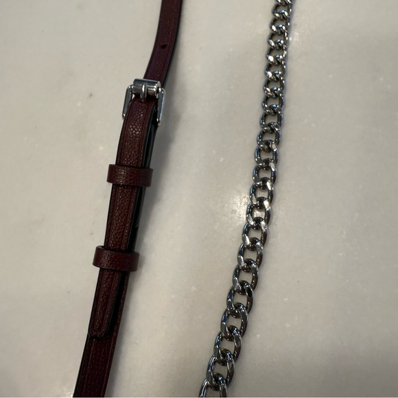 Rebecca Minkoff Burgundy Phone Crossbody Adjustable Strap Silver Accents NEW - Picture 12 of 13